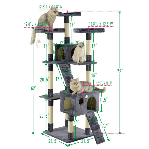 Go Pet Club 72" Cat Tree & Reviews Wayfair